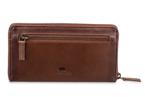 Manhattan Ladies Wallet in Genuine Leather - Brown Bear