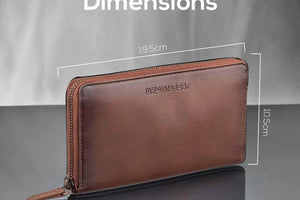 Manhattan Ladies Wallet in Genuine Leather - Brown Bear
