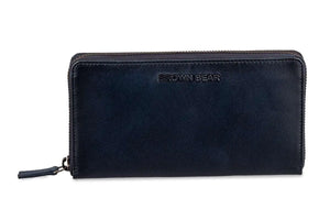 Manhattan Ladies Wallet in Genuine Leather - Brown Bear