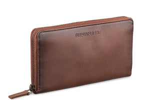 Manhattan Ladies Wallet in Genuine Leather - Brown Bear