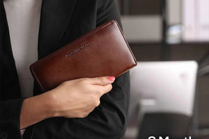 Manhattan Ladies Wallet in Genuine Leather - Brown Bear