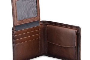Manhattan Men’s Wallet with Coin Pocket, ID and RFID Technology - Brown Bear