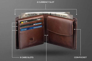 Manhattan Men’s Wallet with Coin Pocket, ID and RFID Technology - Brown Bear