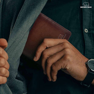 Manhattan Men’s Wallet with Coin Pocket, ID and RFID Technology - Brown Bear