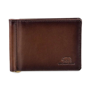 Manhattan Money Clip in Brown in Genuine Leather - Brown Bear