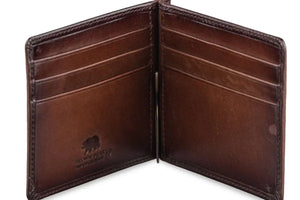 Manhattan Money Clip in Brown in Genuine Leather - Brown Bear