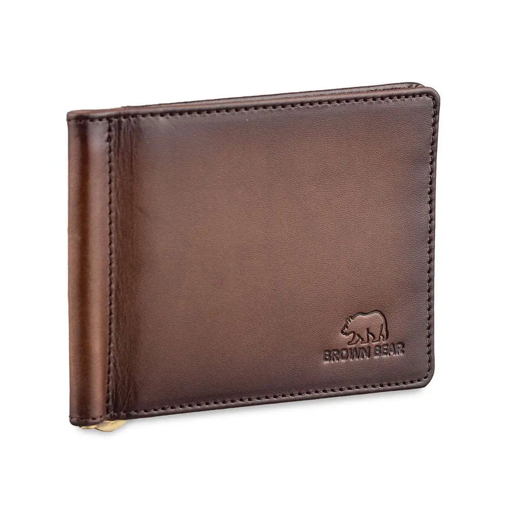 Manhattan Money Clip in Brown in Genuine Leather - Brown Bear
