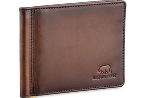 Manhattan Money Clip in Brown in Genuine Leather - Brown Bear