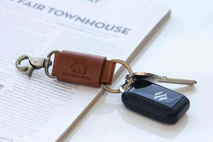 Max Key Holder in Genuine Leather - Brown Bear