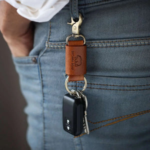 Max Key Holder in Genuine Leather - Brown Bear