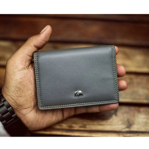 Multi piece Card Holder Wallet with Flap in Genuine Leather - Brown Bear