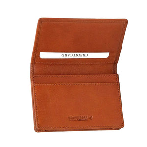 Multi piece Card Holder Wallet with Flap in Genuine Leather - Brown Bear