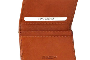 Multi piece Card Holder Wallet with Flap in Genuine Leather - Brown Bear