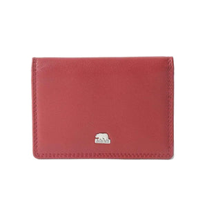 Multi piece Card Holder Wallet with Flap in Genuine Leather - Brown Bear