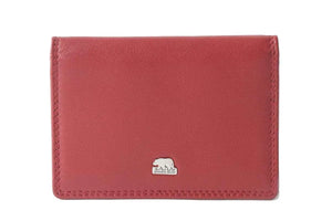 Multi piece Card Holder Wallet with Flap in Genuine Leather - Brown Bear