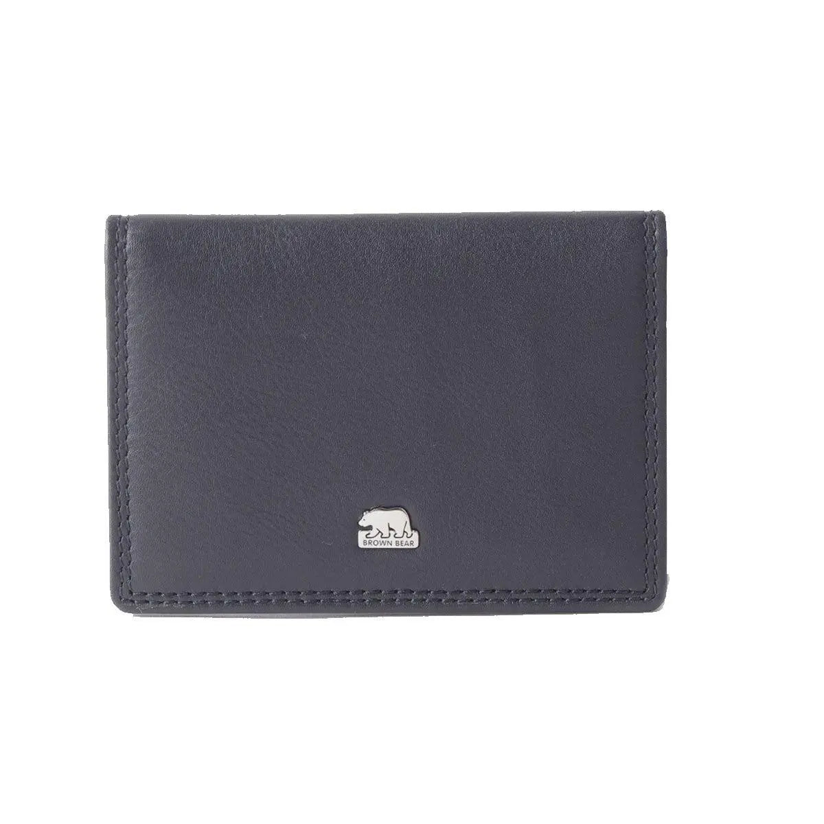Multi piece Card Holder Wallet with Flap in Genuine Leather - Brown Bear