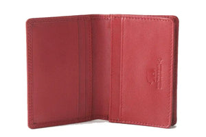 Multi piece Card Holder Wallet with Flap in Genuine Leather - Brown Bear