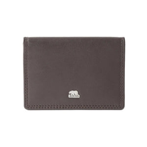 Multi piece Card Holder Wallet with Flap in Genuine Leather - Brown Bear