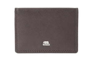Multi piece Card Holder Wallet with Flap in Genuine Leather - Brown Bear