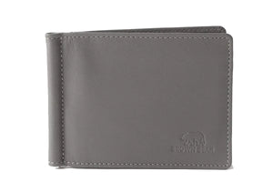 SIGNATURE MONEY CLIP HOLDER in Genuine Leather - Brown Bear