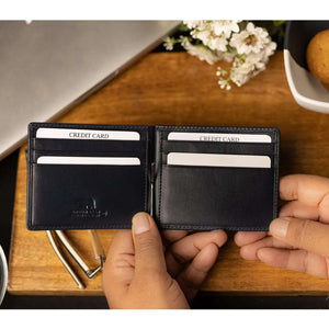 SIGNATURE MONEY CLIP HOLDER in Genuine Leather - Brown Bear