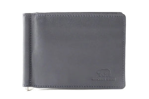 SIGNATURE MONEY CLIP HOLDER in Genuine Leather - Brown Bear