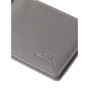 SIGNATURE MONEY CLIP HOLDER in Genuine Leather - Brown Bear