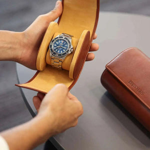 Single Watch Organizer in Genuine Leather - Brown Bear