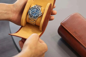 Single Watch Organizer in Genuine Leather - Brown Bear