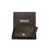 Sleek 8 piece Leather Card Holder with a small Bill Compartment - Brown Bear