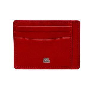 Sleek 8 piece Leather Card Holder with a small Bill Compartment - Brown Bear
