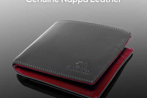 Slim Oxford Men’s Wallet with Contrast Color in Genuine Leather - Brown Bear