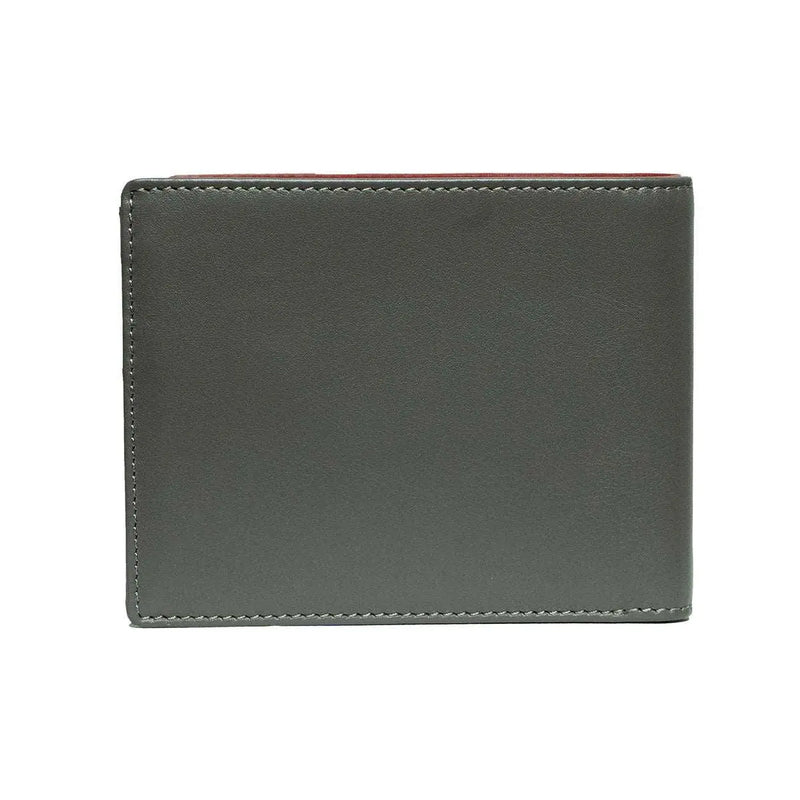 Slim Oxford Men’s Wallet with Contrast Color in Genuine Leather - Brown Bear