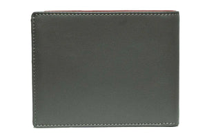 Slim Oxford Men’s Wallet with Contrast Color in Genuine Leather - Brown Bear