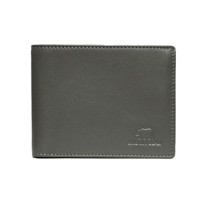 Slim Oxford Men’s Wallet with Contrast Color in Genuine Leather - Brown Bear
