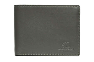 Slim Oxford Men’s Wallet with Contrast Color in Genuine Leather - Brown Bear