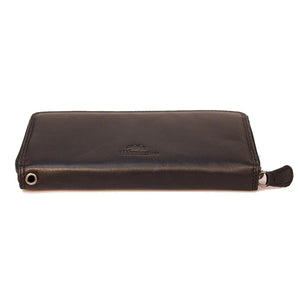 SP Elena Zip Around Ladies Wallet in Genuine Leather - Brown Bear
