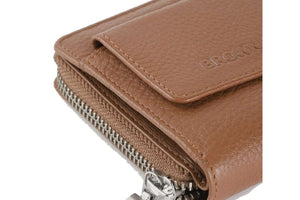 SP Lima Sleek Women’s Wallet with a Pocket Outside in Genuine Leather - Brown Bear