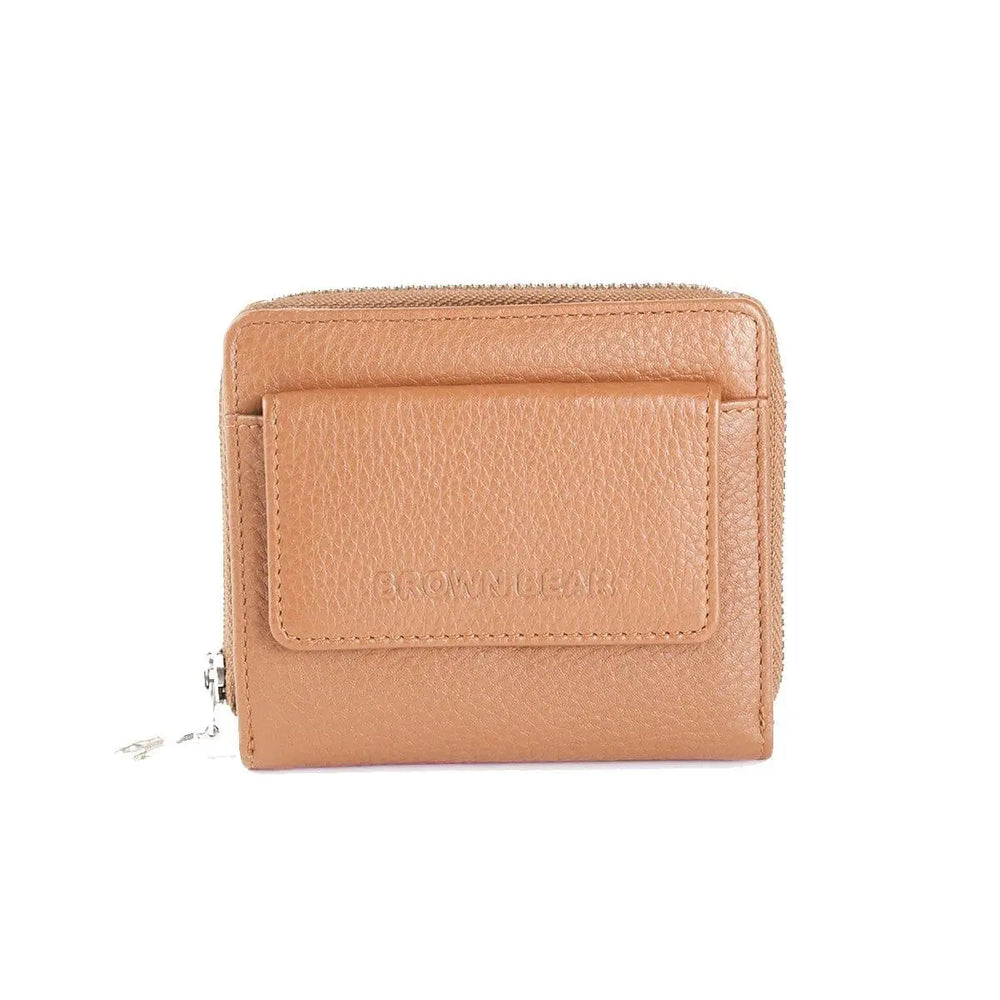 SP Lima Sleek Women’s Wallet with a Pocket Outside in Genuine Leather - Brown Bear
