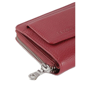 SP Lima Sleek Women’s Wallet with a Pocket Outside in Genuine Leather - Brown Bear
