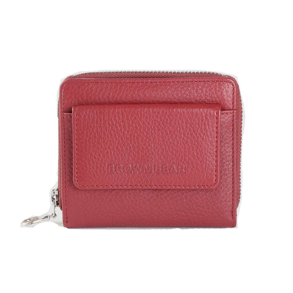 SP Lima Sleek Women’s Wallet with a Pocket Outside in Genuine Leather - Brown Bear