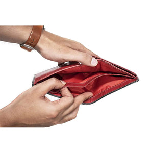 Trendy Black / Red Men’s Wallet with Pocket and Zip compartment in Genuine Leather - Brown Bear