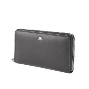 Vintage Leoni Classic Zip around Ladies Wallet in Genuine Leather - Brown Bear