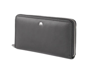 Vintage Leoni Classic Zip around Ladies Wallet in Genuine Leather - Brown Bear