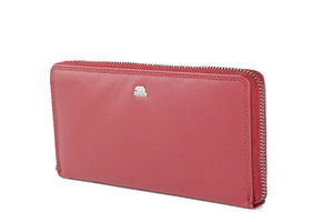 Vintage Leoni Classic Zip around Ladies Wallet in Genuine Leather - Brown Bear