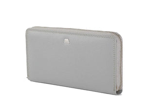 Vintage Leoni Classic Zip around Ladies Wallet in Genuine Leather - Brown Bear