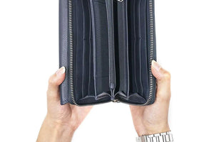 Zip Around Ladies Wallet with External pocket in Genuine Leather - Brown Bear