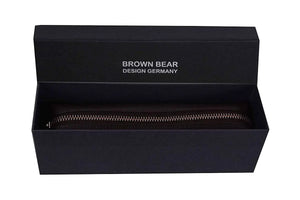 Zippered Pen Case - For Multi pens in Genuine Leather - Brown Bear