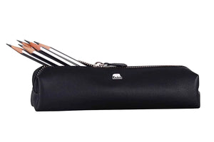 Zippered Pen Case - For Multi pens in Genuine Leather - Brown Bear