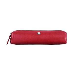 Zippered Pen Case - For Multi pens in Genuine Leather - Brown Bear